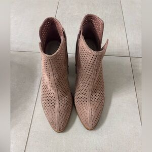 1. State Pink Perforated Ankle Booties